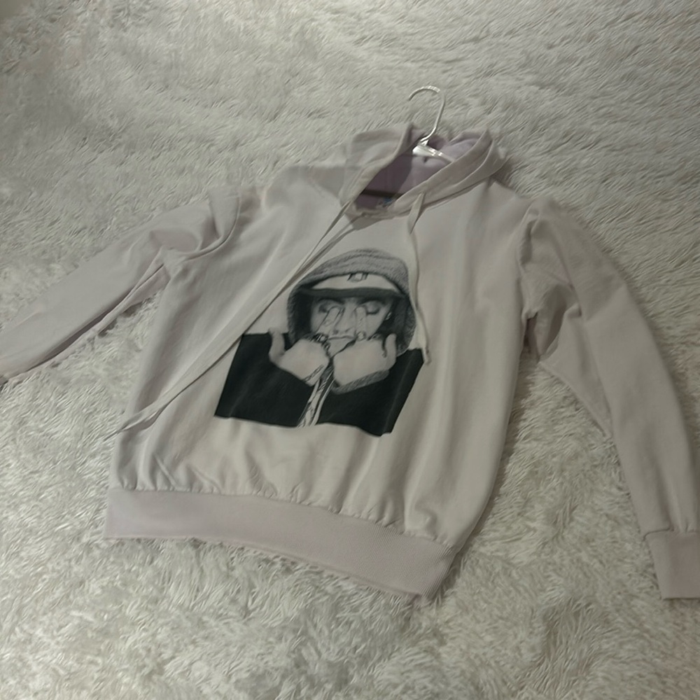 Mac Miller white hoodie size M but fits like a small. Good condition.